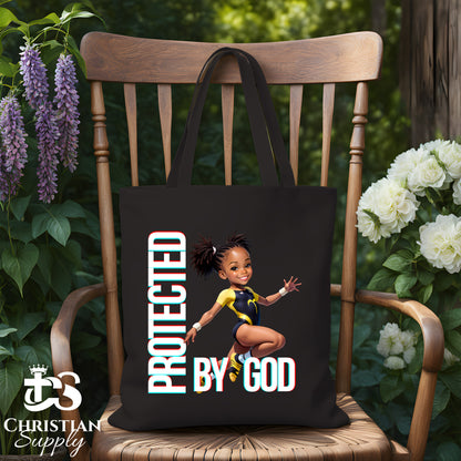 Kids Gymnastics Christian Yellow Outfit Tote Bag