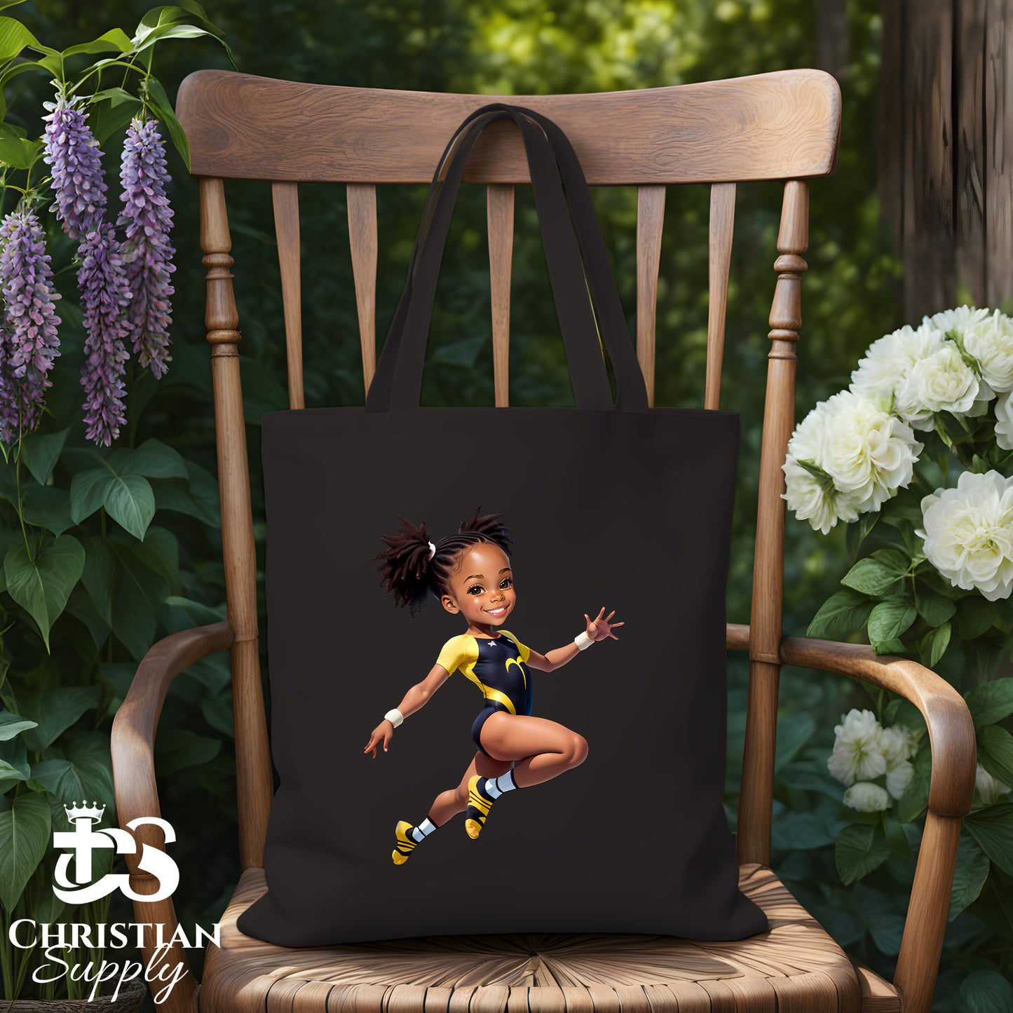 Kids Gymnastics Christian Yellow Outfit Tote Bag