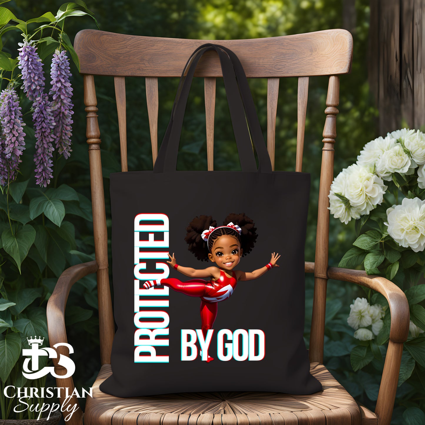 Kids Gymnastics Christian Red Outfit Tote Bag