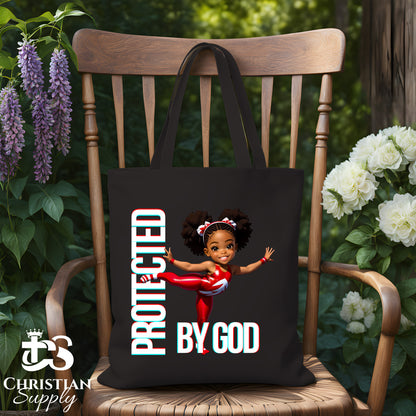 Kids Gymnastics Christian Red Outfit Tote Bag