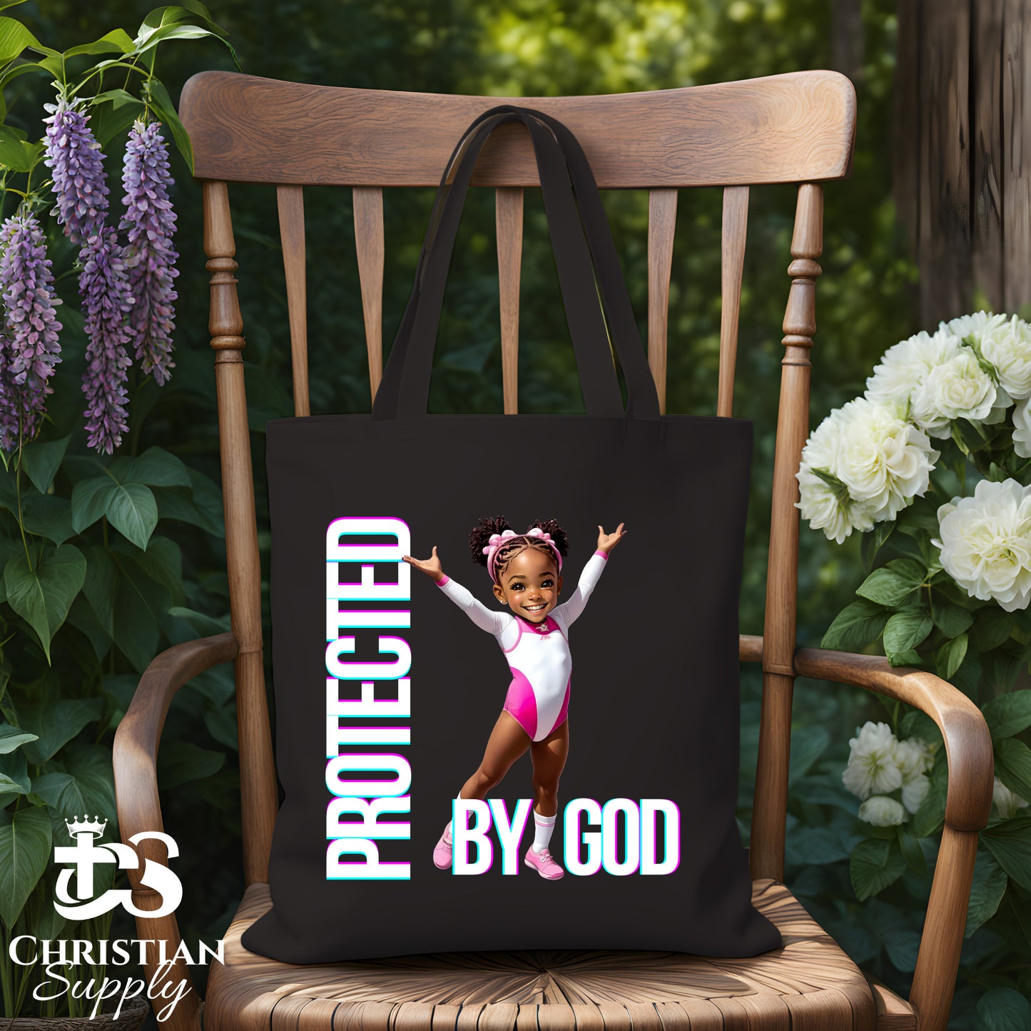 Kids Gymnastics Christian Pink Outfit Tote Bag