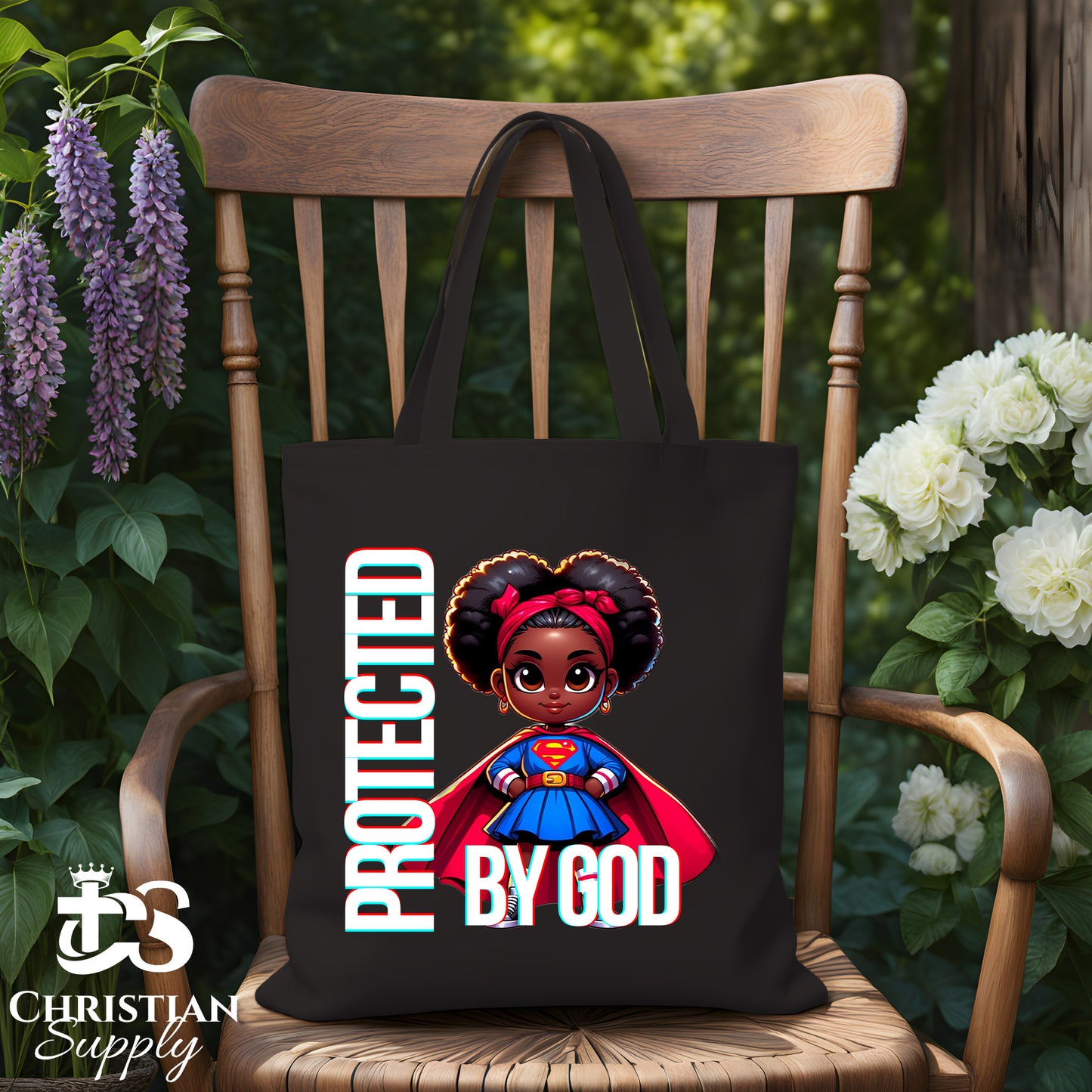 Kids Christian Super Girl Red Outfit Tote Bag