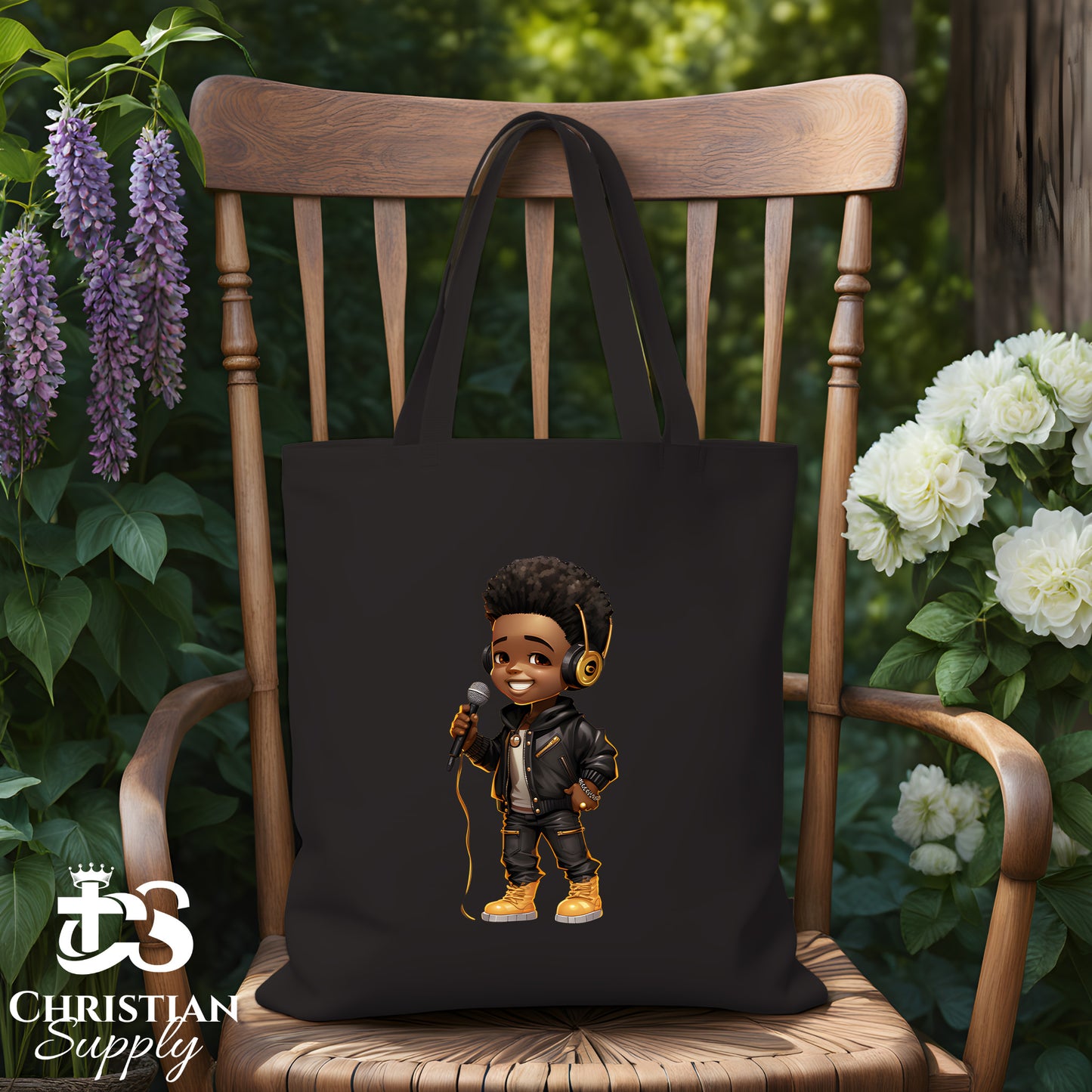 Kids Christian Boy Singer Tote Bag