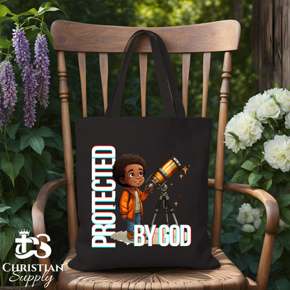 Kids Christian Boy with Telescope Science Tote Bag