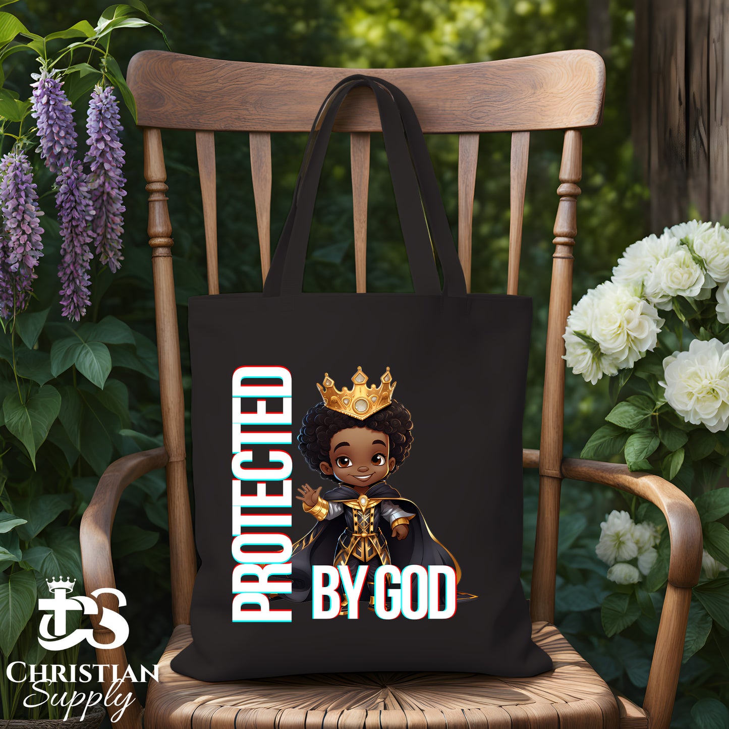 Kids Christian Young Black Prince Tote Bag