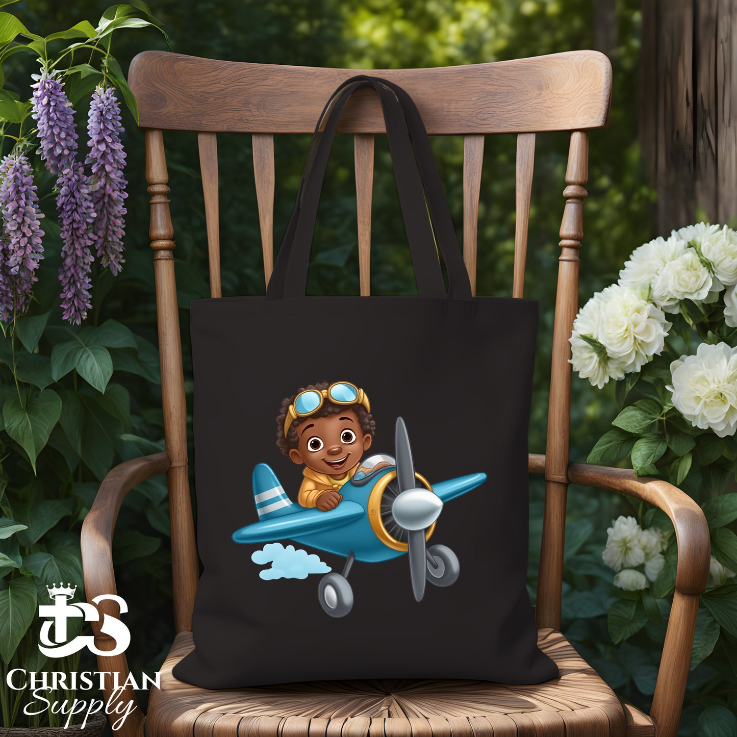 Kids Christian Boy Pilot Tote Bag