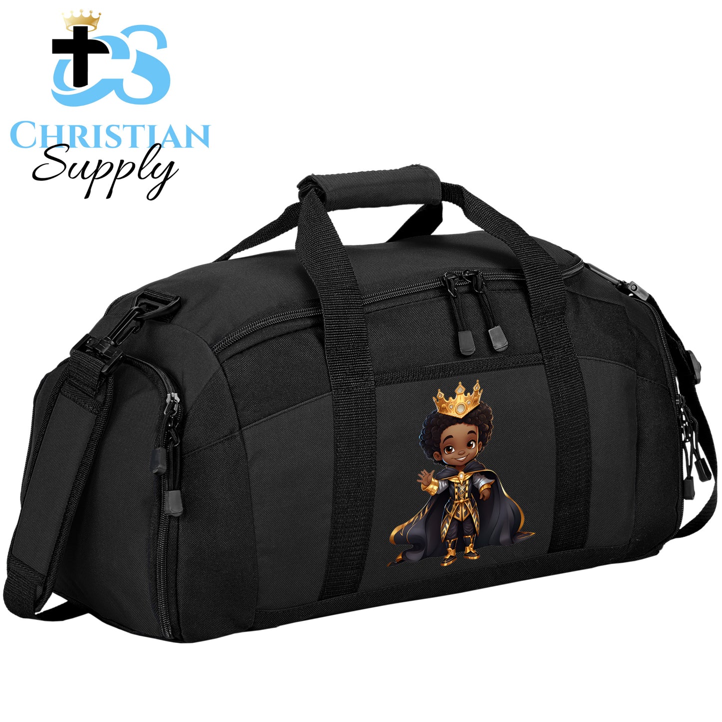 Kids Christian Young Black Prince Duffel Bag