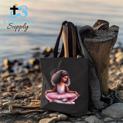 Kids Christian Ballerina Sitting Tote Bag