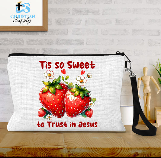 Kids Tis So Sweet to Trust in Jesus Strawberries Wristlet