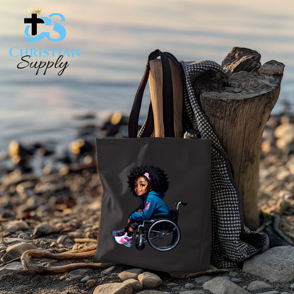 Kids Christian Girl in Wheelchair 1 Tote Bag