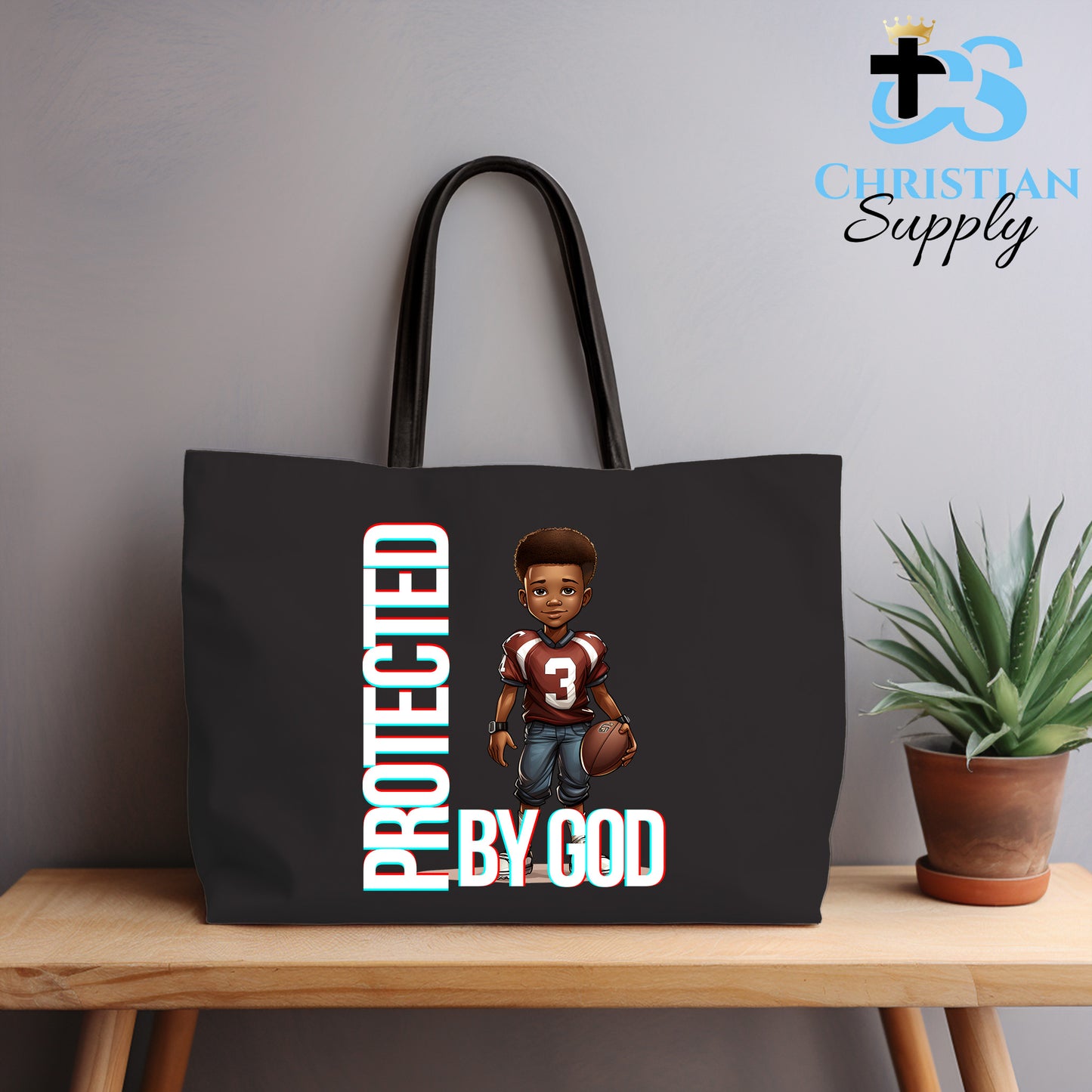 Kids Christian Football Brown Jersey 1 Tote Bag