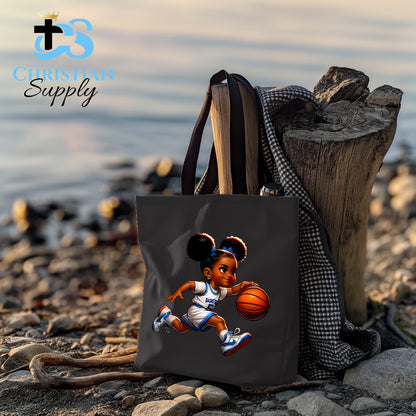 Kids Christian Basketball Player Tote Bag