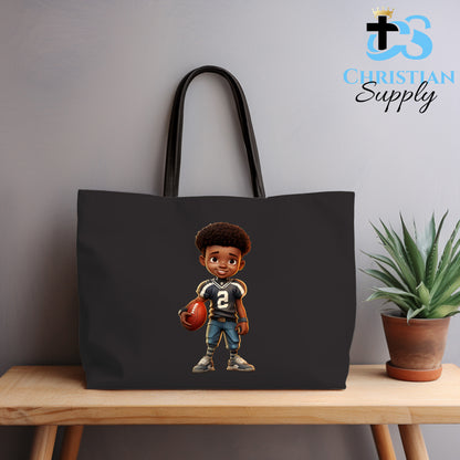 Kids Christian Football Grey Jersey 1 Tote Bag