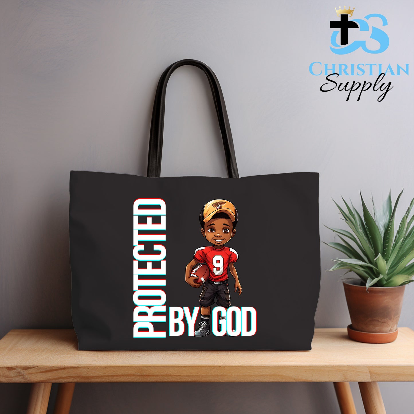 Kids Christian Football Red Jersey 2 Tote Bag