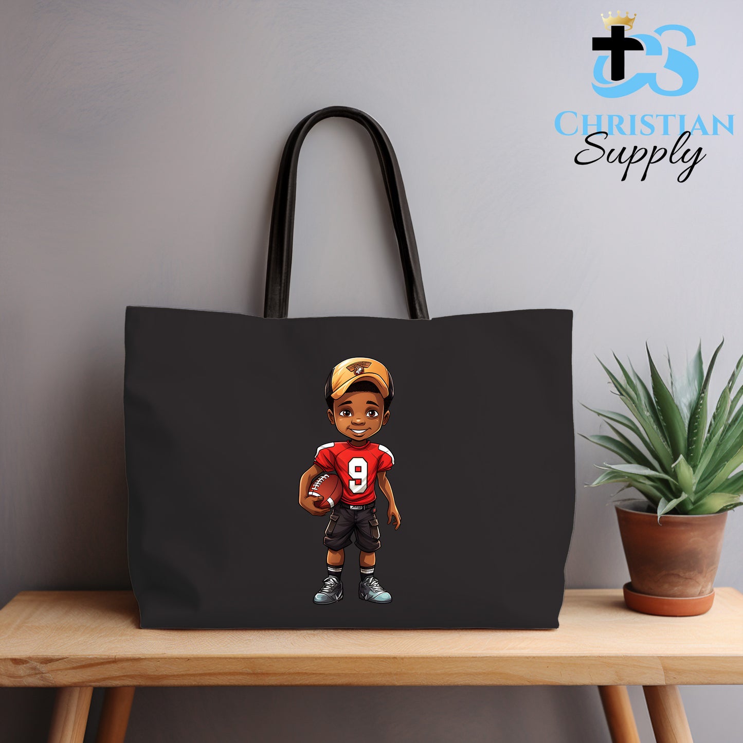 Kids Christian Football Red Jersey 2 Tote Bag