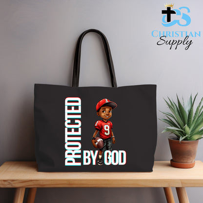 Kids Christian Football Red Jersey 3 Tote Bag