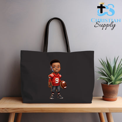 Kids Christian Football Red Jersey 1 Tote Bag