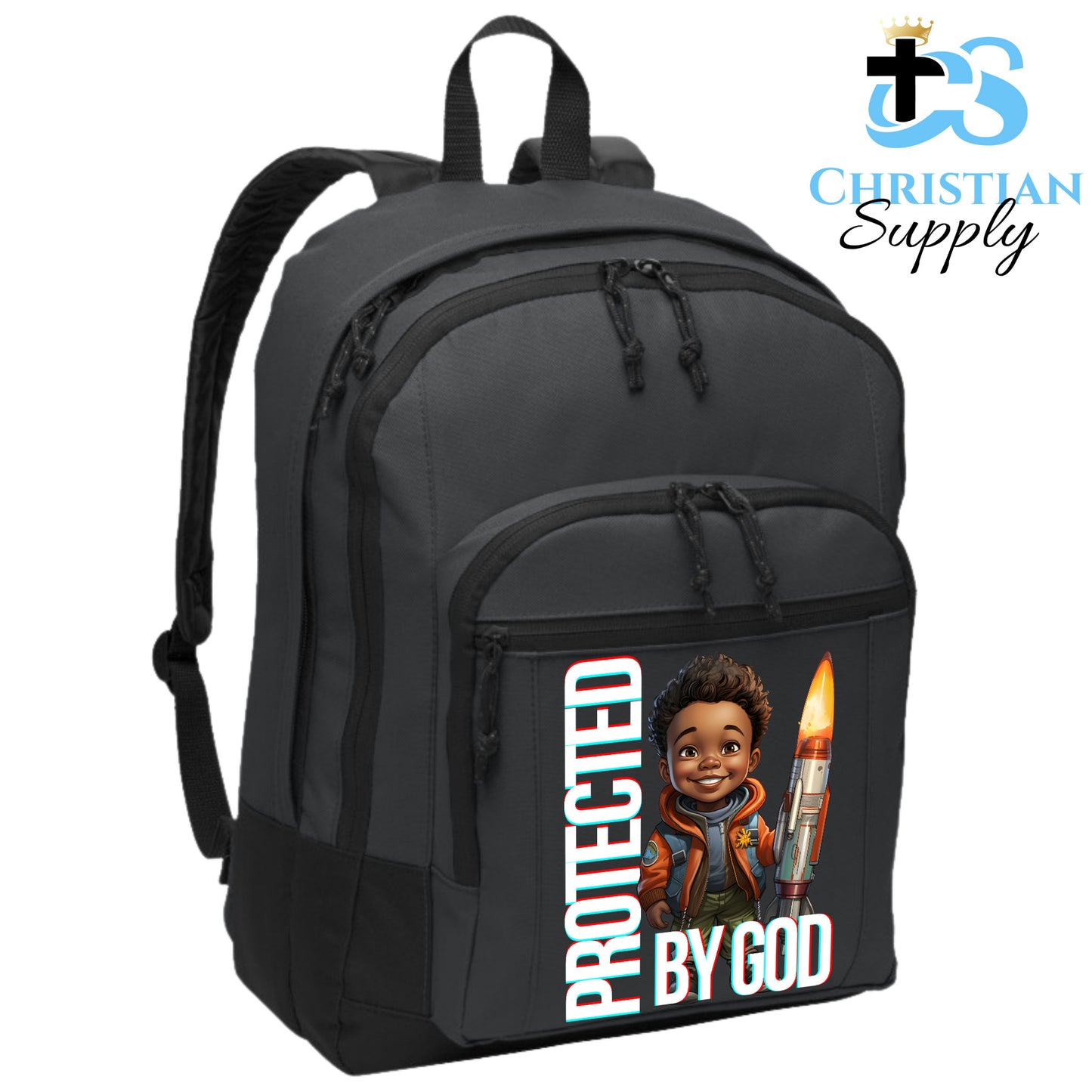 Christian Supply Bookbag for Boys – Kids Christian Boy with Rocket Science 2 Kids Backpack – Black Backpack for Men with Laptop Sleeve – Teen Boy Bookbag for School, College – Fits 15-inch Laptops