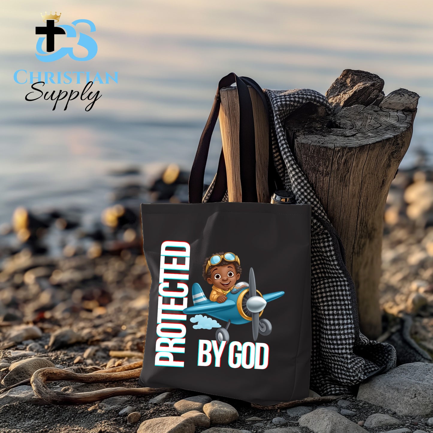 Kids Christian Boy Pilot Tote Bag