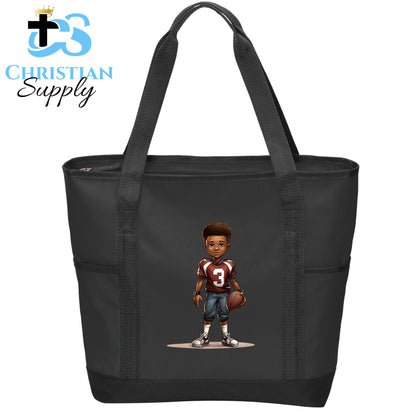 Kids Christian Football Brown Jersey 1 Tote Bag