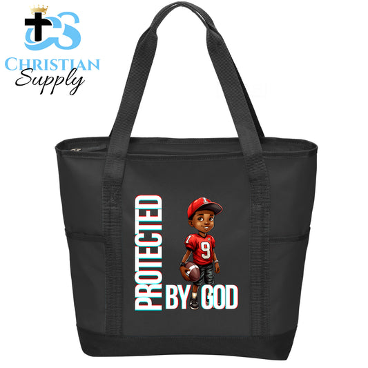 Kids Christian Football Red Jersey 3 Tote Bag