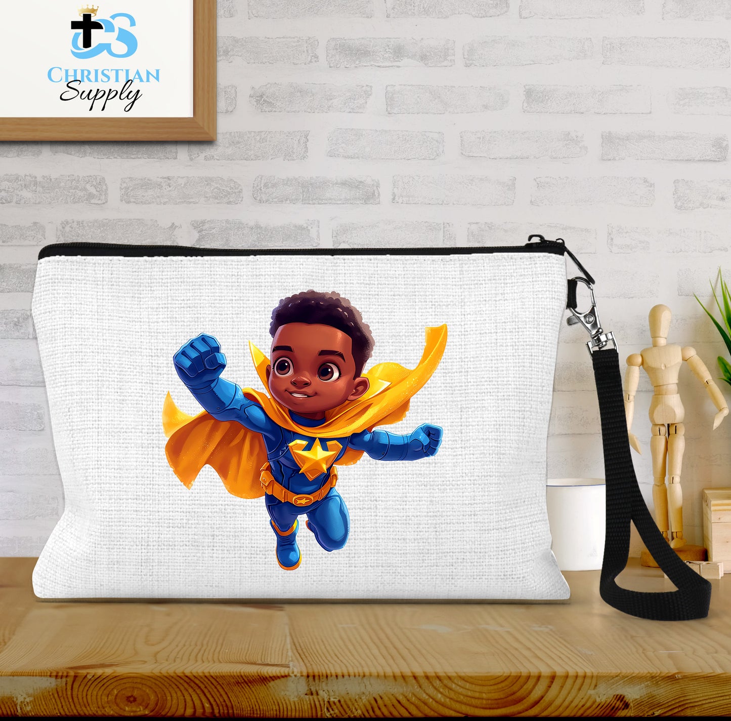 Kids Christian Star Super Boy Blue Outfit 3 Wristlet