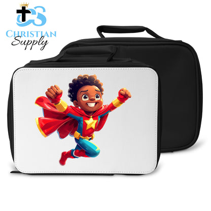 Kids Christian Star Super Boy Red Outfit Lunch Bag