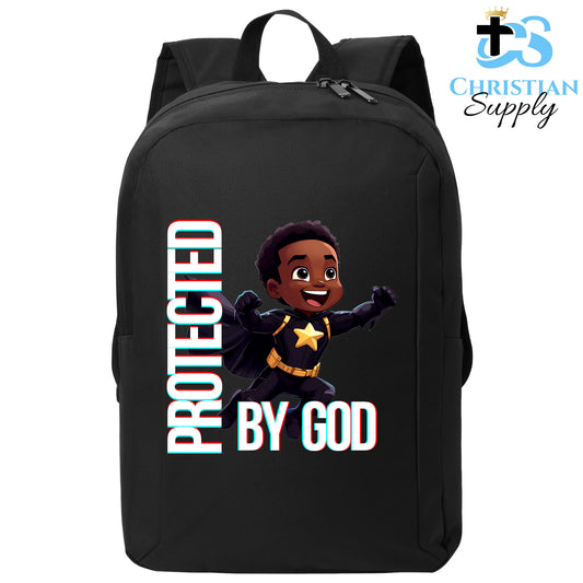 Christian Supply Bookbag for Boys – Kids Christian Star Super Boy Black Outfit Kids Backpack – Black Backpack for Men with Laptop Sleeve – Teen Boy Bookbag for School, College – Fits 15-inch Laptops