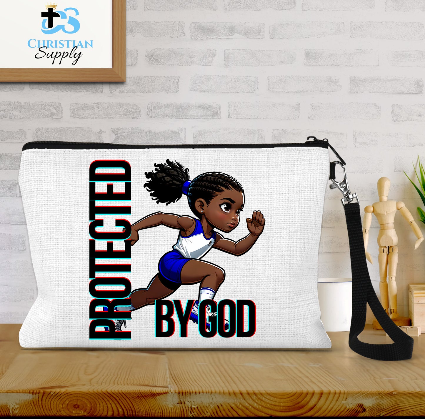 Kids Christian Track and Field Runner 2 Wristlet