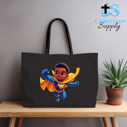 Kids Christian Star Super Boy Blue Outfit 3 Tote Bag