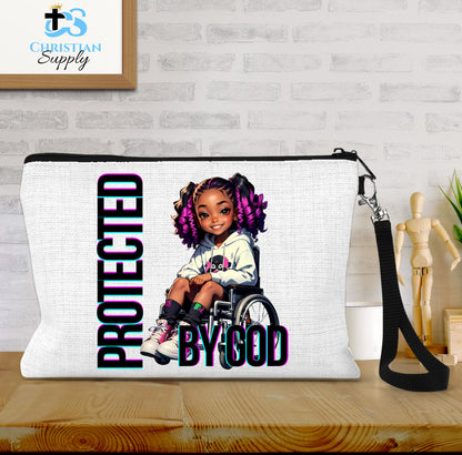 Kids Christian Girl in Wheelchair 2 Wristlet