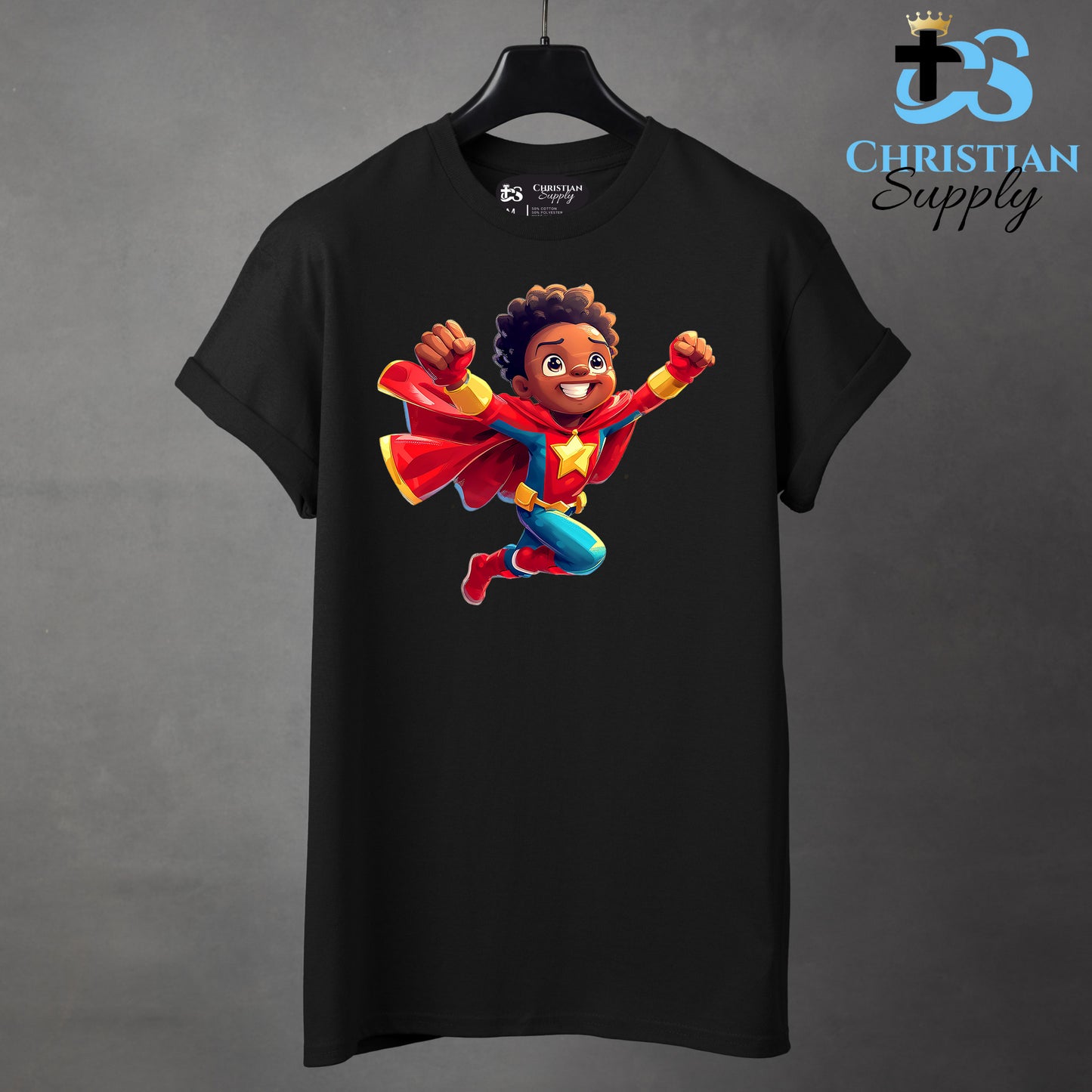 Kids Christian Star Super Boy Red Outfit Apparel