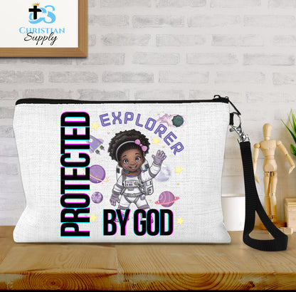 Kids Christian Girl Astronaut Explorer Wristlet