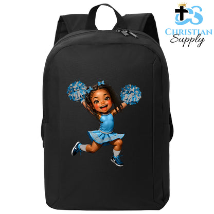 Christian Supply Bookbag for Girls – Kids Christian Cheerleader 4 Kids Backpack – Black Backpack for Women with Laptop Sleeve – Teen Girl Bookbag for School, College – Fits 15-inch Laptops