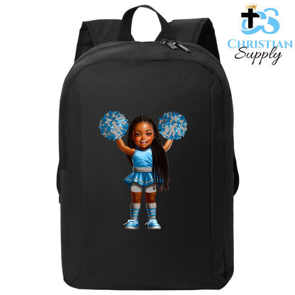 Christian Supply Bookbag for Girls – Kids Christian Cheerleader 5 Kids Backpack – Black Backpack for Women with Laptop Sleeve – Teen Girl Bookbag for School, College – Fits 15-inch Laptops