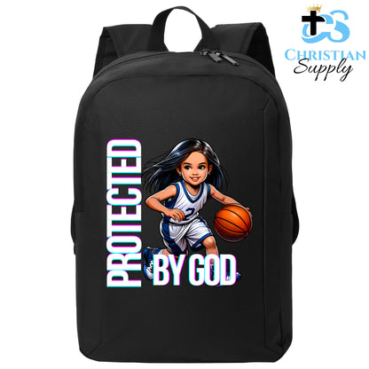 Christian Supply Bookbag for Girls – Kids Christian Basketball Player 2 Kids Backpack – Black Backpack for Women with Laptop Sleeve – Teen Girl Bookbag for School, College – Fits 15-inch Laptops