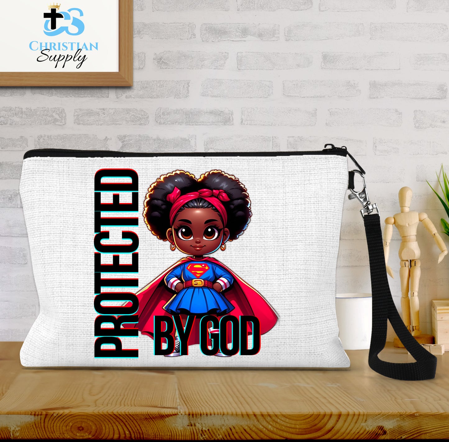 Kids Christian Super Girl Red Outfit Wristlet