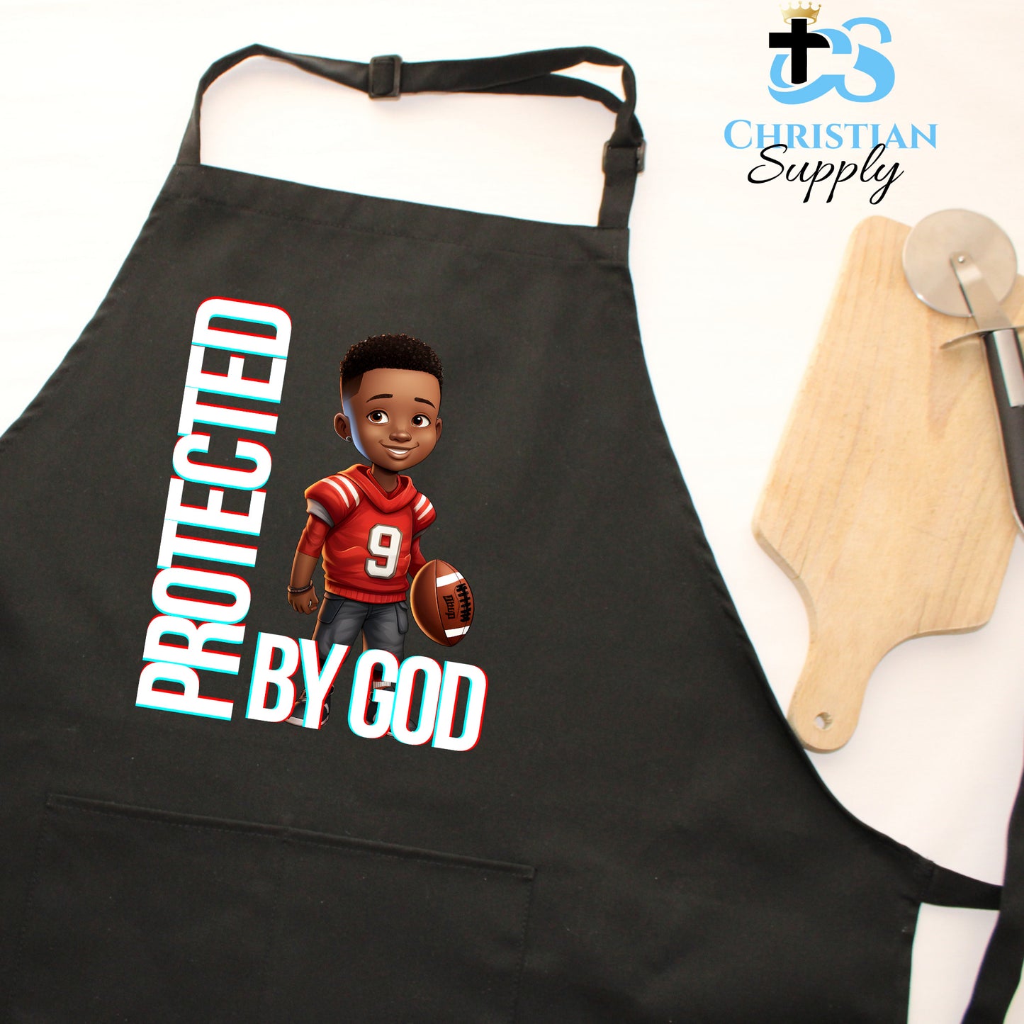 Kids Christian Football Red Jersey 1 Apron