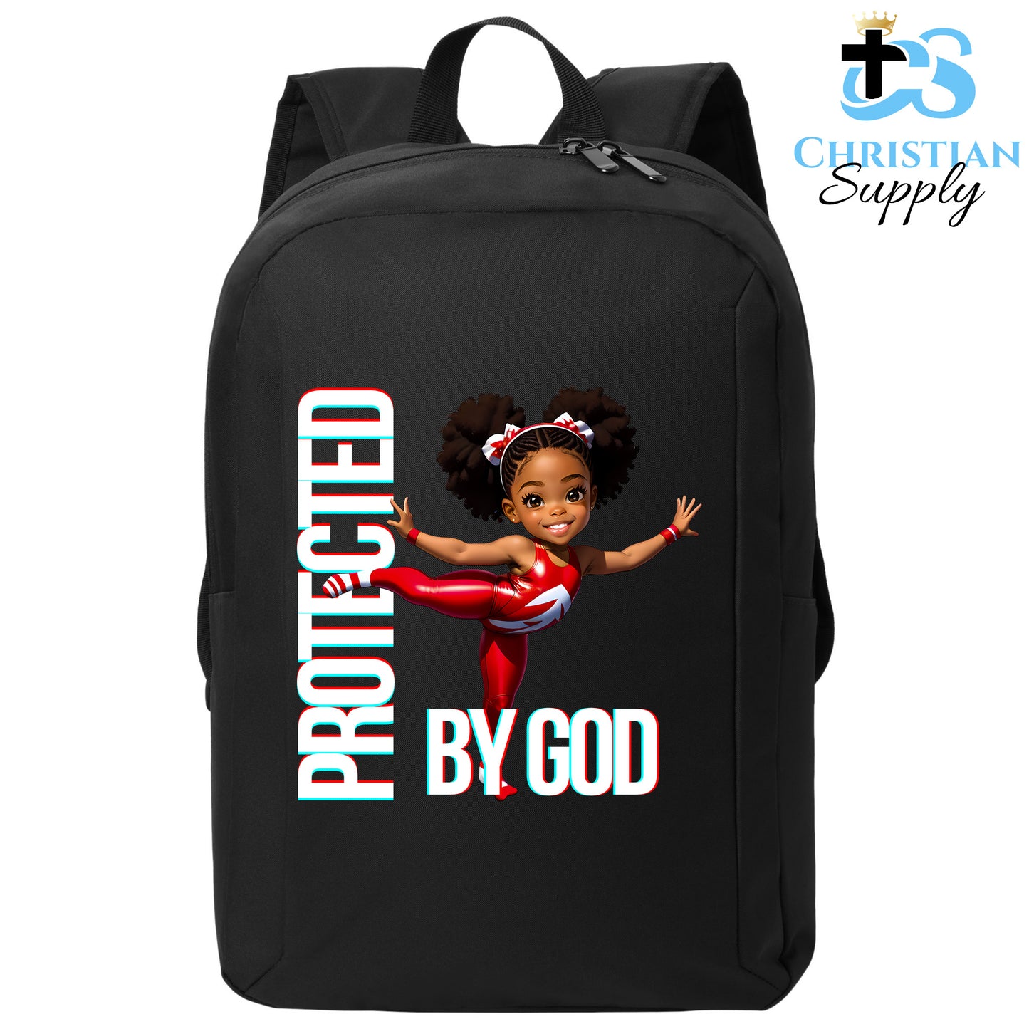 Christian Supply Bookbag for Girls – Kids Gymnastics Christian Red Outfit Kids Backpack – Black Backpack for Women with Laptop Sleeve – Teen Girl Bookbag for School, College – Fits 15-inch Laptops