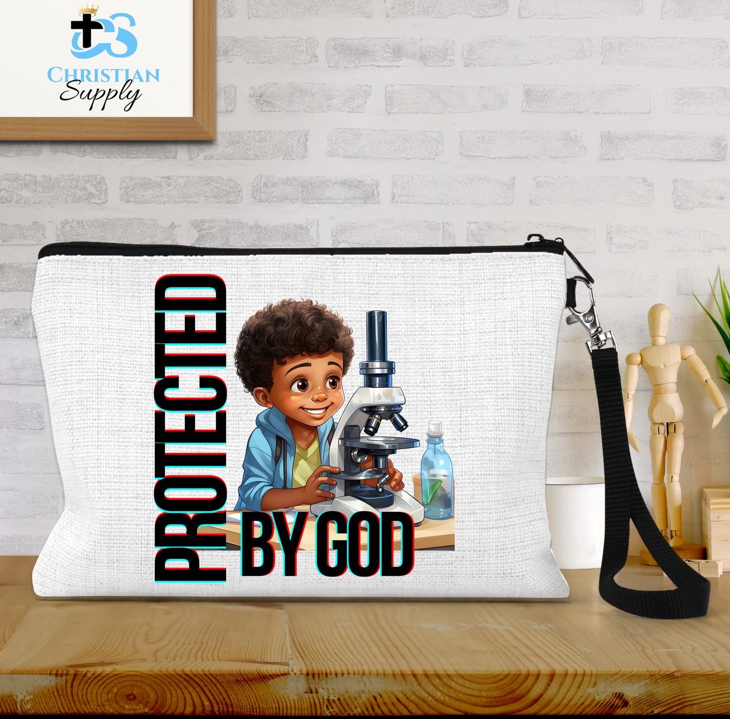 Kids Christian Scientist with Microscope Wristlet