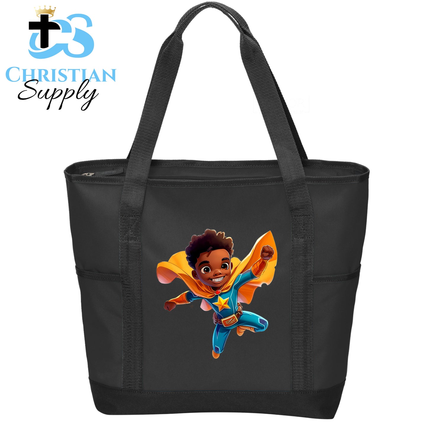 Kids Christian Star Super Boy Blue Outfit 2 Tote Bag