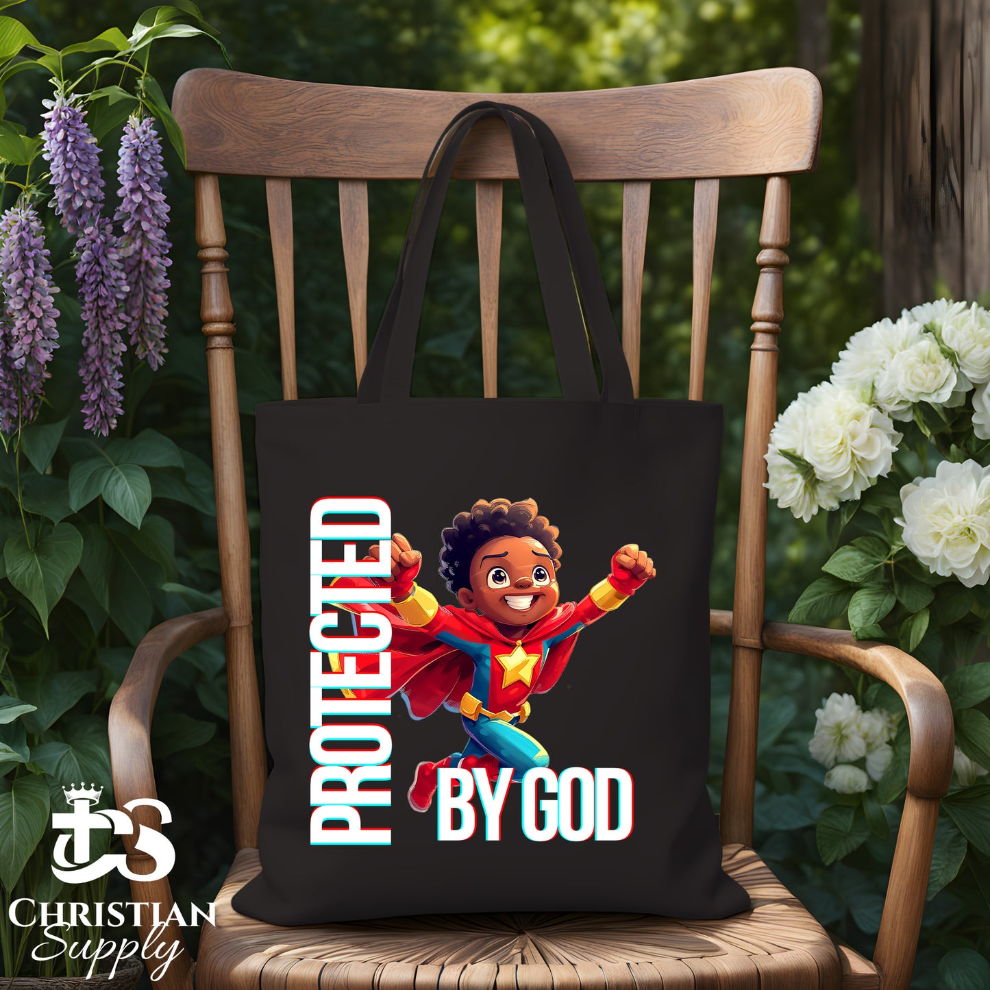 Kids Christian Star Super Boy Red Outfit Tote Bag