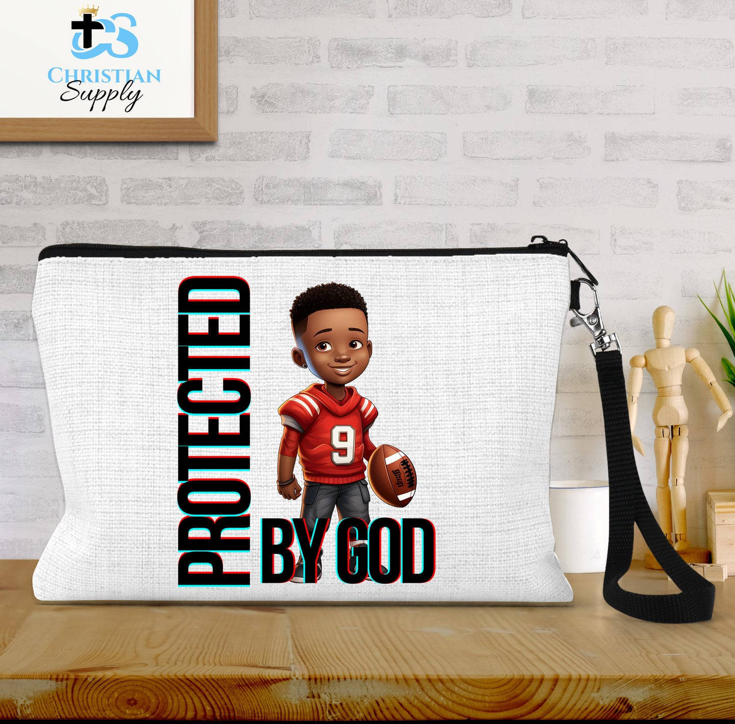 Kids Christian Football Red Jersey 1 Wristlet