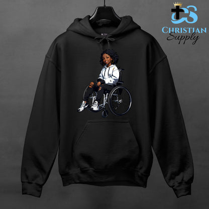 Kids Christian Girl in Wheelchair 4 Apparel