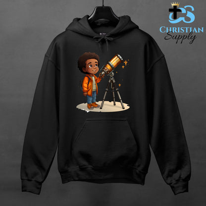 Kids Christian Boy with Telescope Science Apparel