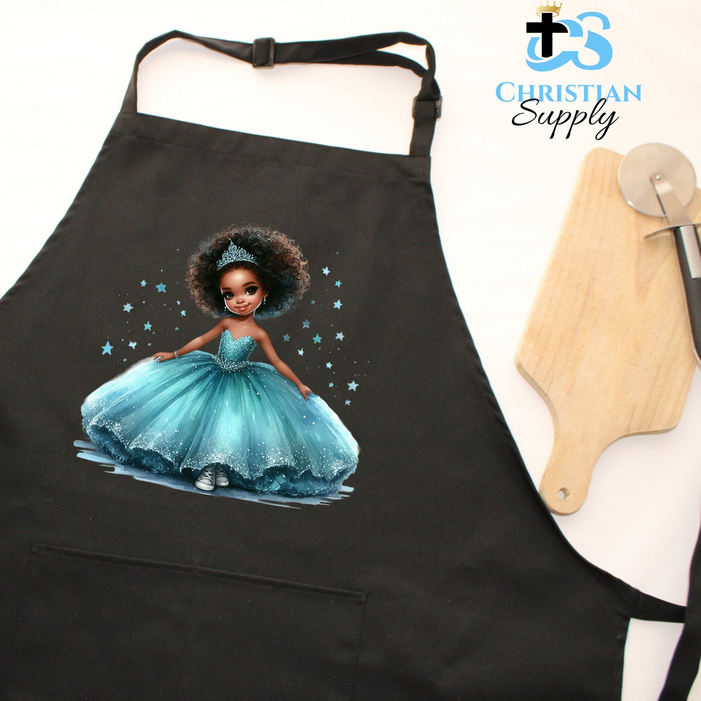 Kids Christian Princess Blue Apron