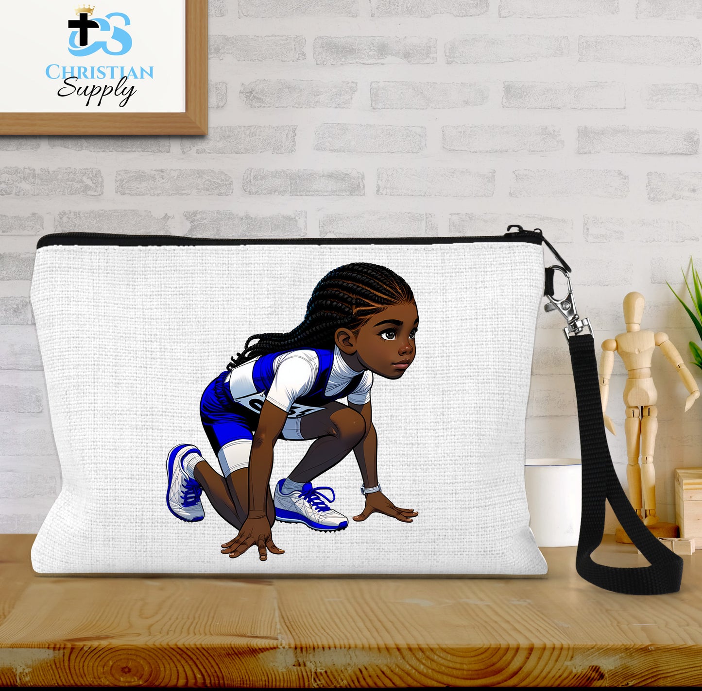 Kids Christian Track and Field Runner Wristlet