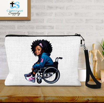 Kids Christian Girl in Wheelchair 1 Wristlet