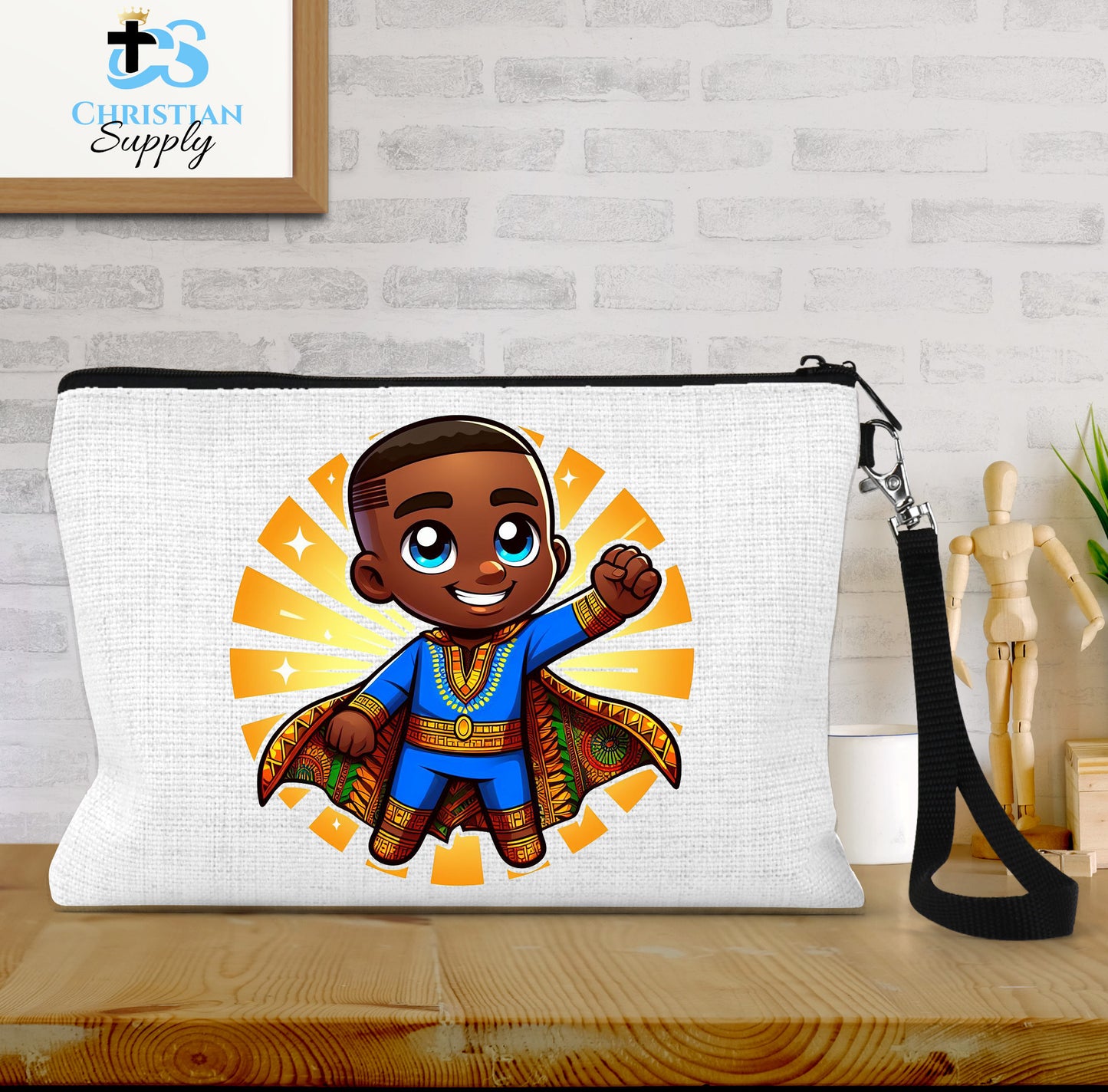 Kids Christian Super Boy Blue Outfit Wristlet