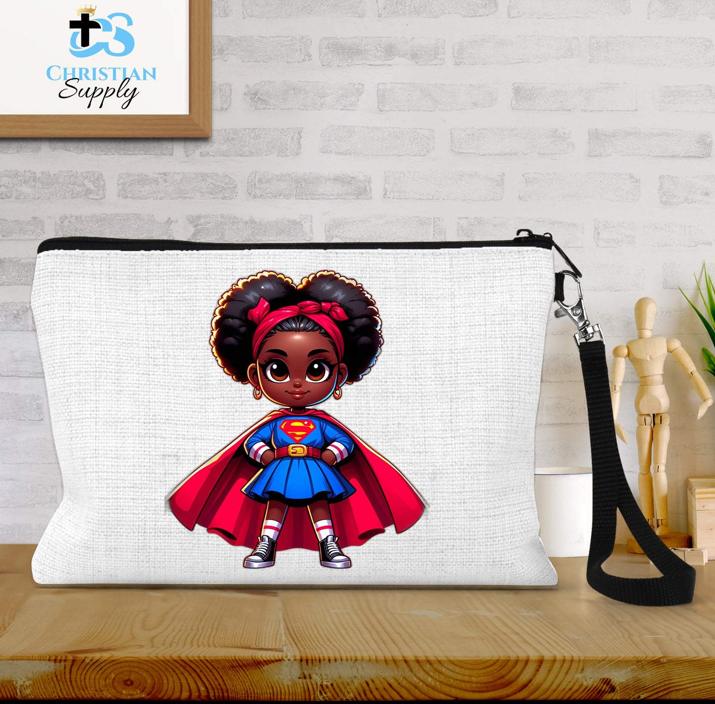 Kids Christian Super Girl Red Outfit Wristlet